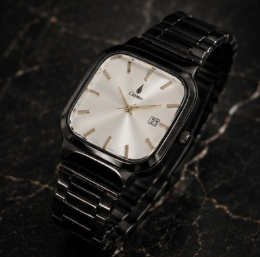 Vegax Cosmo Classic Square Men's Black Stainless Steel Watch