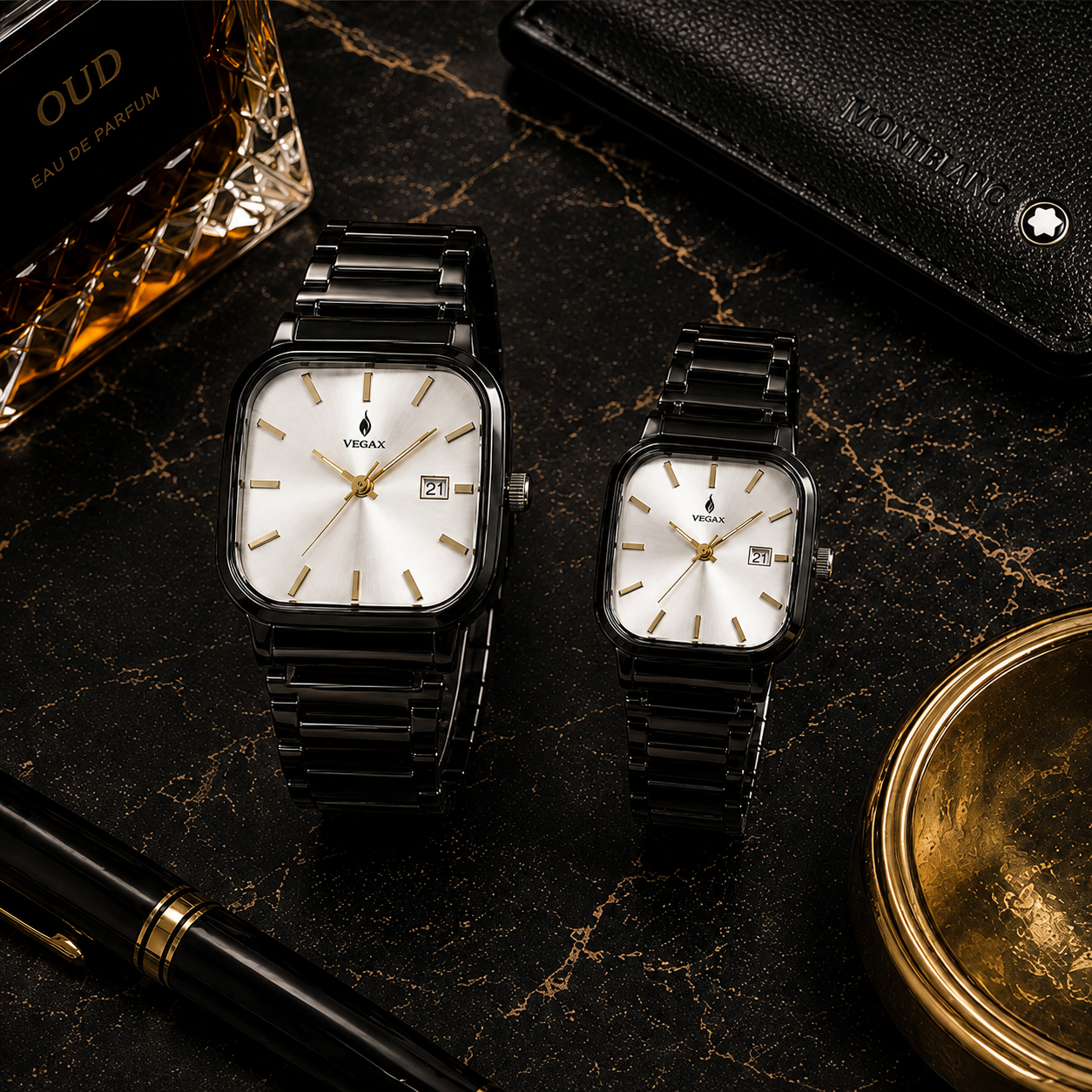 Vegax Cosmo Classic Couple Stainless Steel Watch