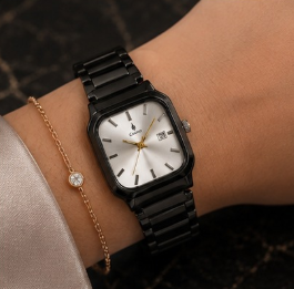Vegax Cosmo Classic Square Women's Black Stainless Steel Watch